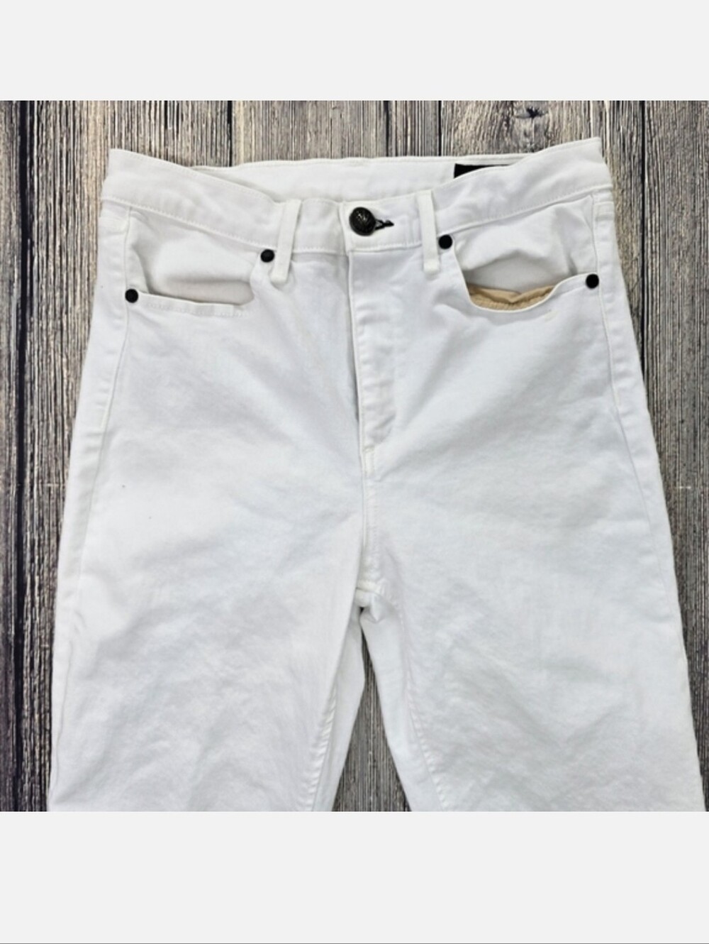 Rag and Bone White Denim Skinny Jeans - Picture 3 of 12
